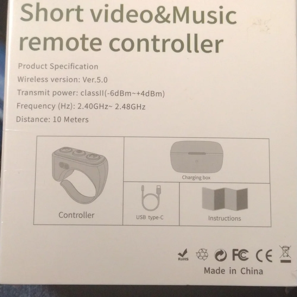 D01 Pro Remote Control for TikTok Page Turner for Kindle, Scrolling Ring (New)